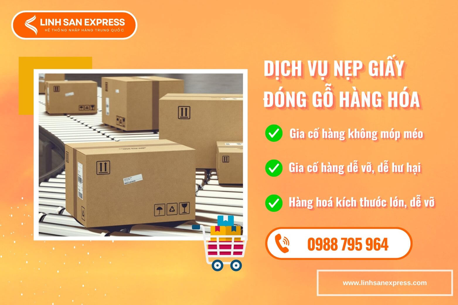 Dịch vụ nẹp giấy đóng gỗ hàng hóa