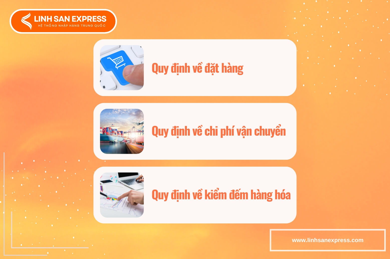 Quy định chính sách đặt hàng tại Linh San Express