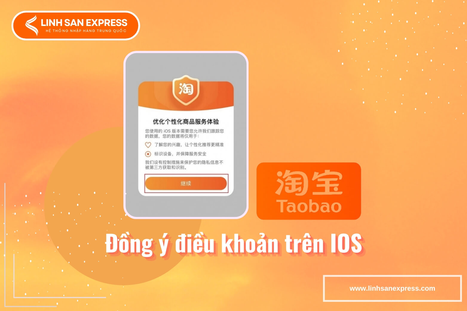 Đồng ý điều khoản Taobao trên IOS