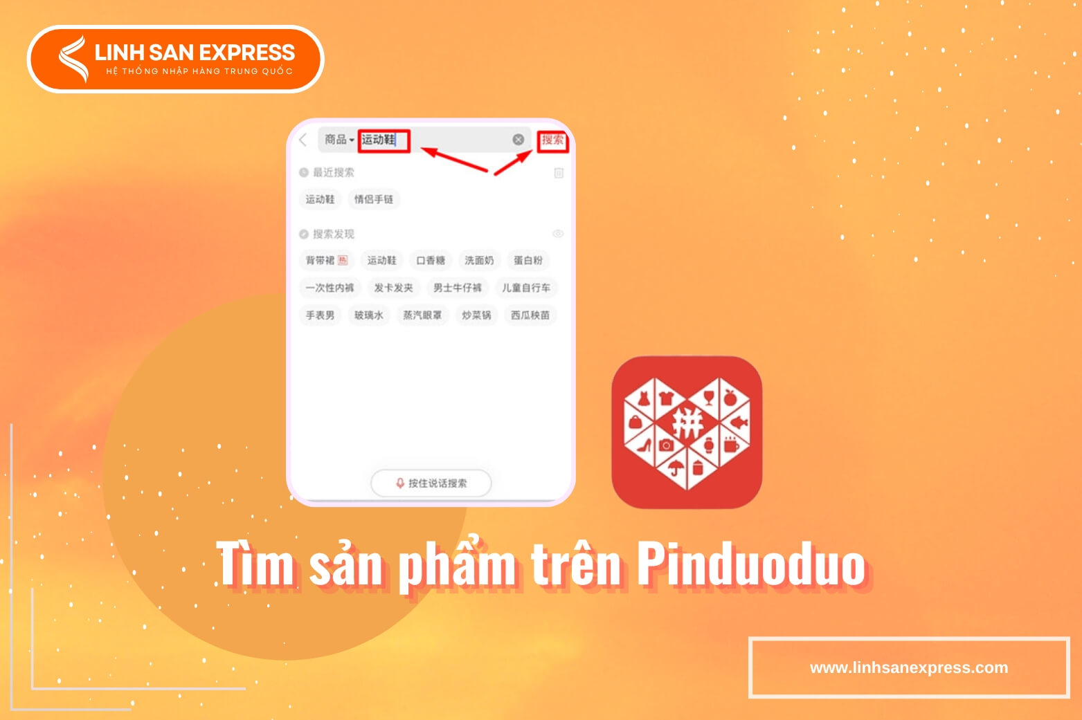 Tìm sản phẩm trên Pinduoduo