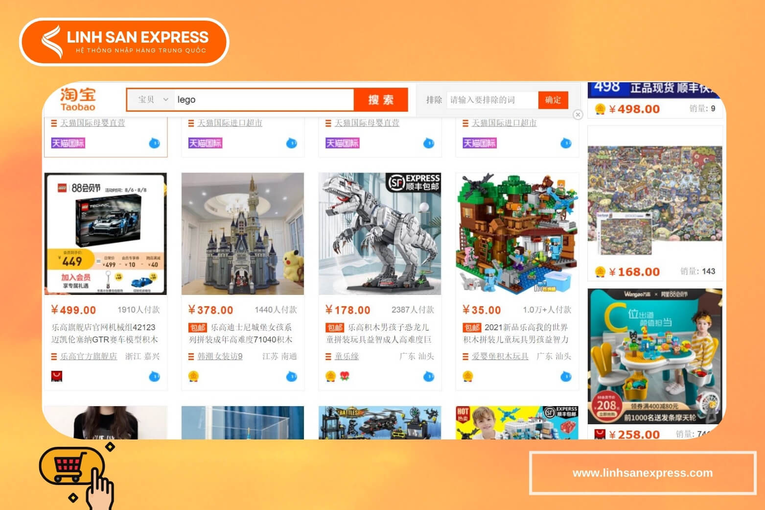 Nhập hàng lego Trung Quốc trên Taobao